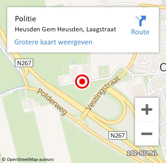 Locatie op kaart van de 112 melding: Politie Heusden Gem Heusden, Laagstraat op 26 augustus 2014 15:03