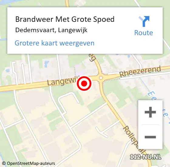 Locatie op kaart van de 112 melding: Brandweer Met Grote Spoed Naar Dedemsvaart, Langewijk op 24 mei 2023 21:13