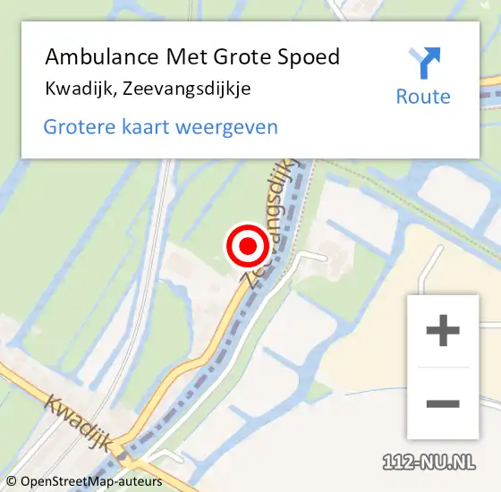 Locatie op kaart van de 112 melding: Ambulance Met Grote Spoed Naar Kwadijk, Zeevangsdijkje op 24 mei 2023 22:29