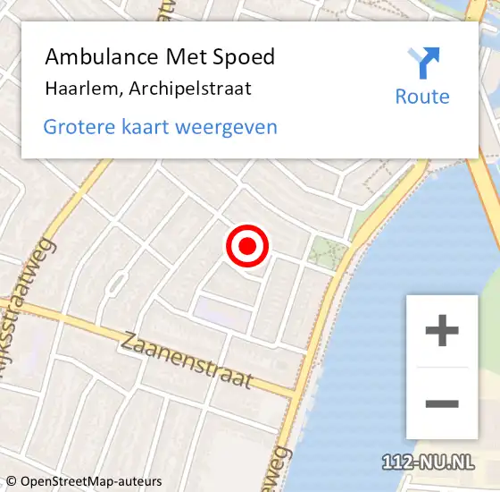 Locatie op kaart van de 112 melding: Ambulance Met Spoed Naar Haarlem, Archipelstraat op 25 mei 2023 01:01