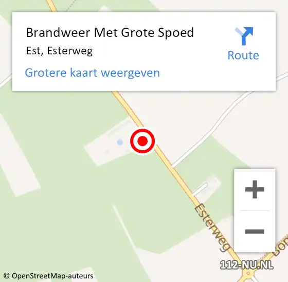 Locatie op kaart van de 112 melding: Brandweer Met Grote Spoed Naar Est, Esterweg op 25 mei 2023 08:45