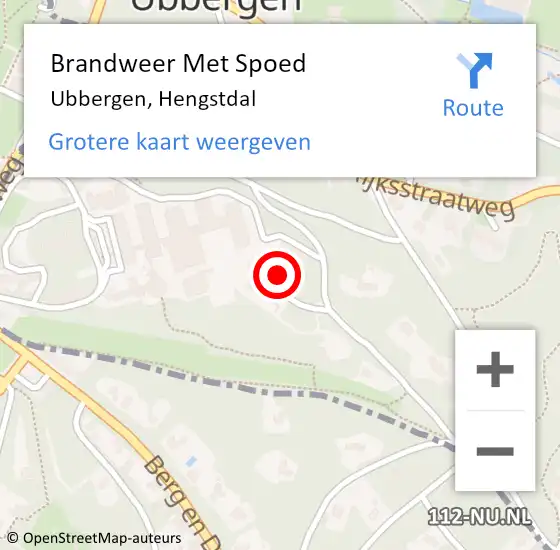 Locatie op kaart van de 112 melding: Brandweer Met Spoed Naar Ubbergen, Hengstdal op 25 mei 2023 09:36