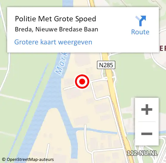 Locatie op kaart van de 112 melding: Politie Met Grote Spoed Naar Breda, Nieuwe Bredase Baan op 25 mei 2023 15:06