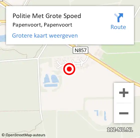 Locatie op kaart van de 112 melding: Politie Met Grote Spoed Naar Papenvoort, Papenvoort op 25 mei 2023 16:16