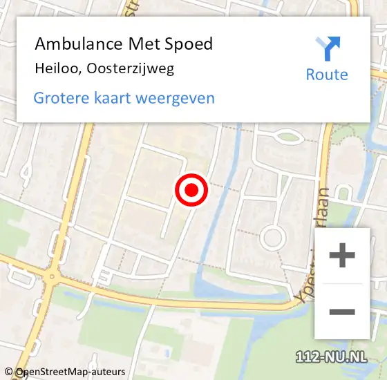 Locatie op kaart van de 112 melding: Ambulance Met Spoed Naar Heiloo, Oosterzijweg op 25 mei 2023 16:56
