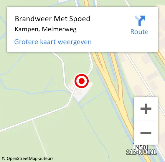 Locatie op kaart van de 112 melding: Brandweer Met Spoed Naar Kampen, Melmerweg op 25 mei 2023 18:33
