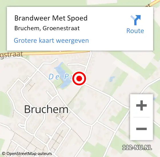 Locatie op kaart van de 112 melding: Brandweer Met Spoed Naar Bruchem, Groenestraat op 25 mei 2023 21:08