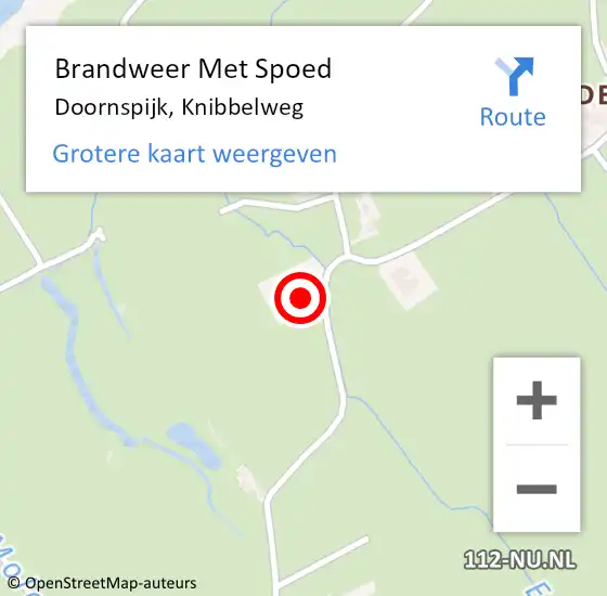 Locatie op kaart van de 112 melding: Brandweer Met Spoed Naar Doornspijk, Knibbelweg op 25 mei 2023 22:03