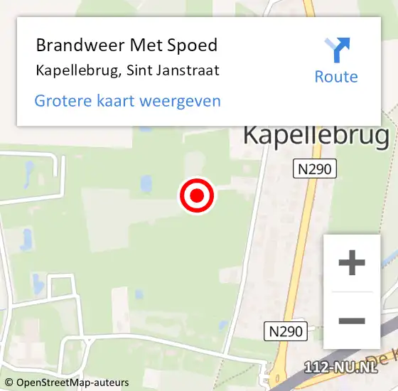 Locatie op kaart van de 112 melding: Brandweer Met Spoed Naar Kapellebrug, Sint Janstraat op 25 mei 2023 22:14