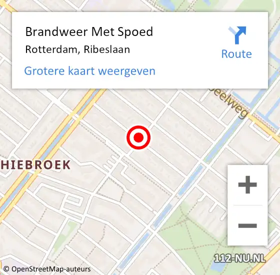 Locatie op kaart van de 112 melding: Brandweer Met Spoed Naar Rotterdam, Ribeslaan op 25 mei 2023 23:58