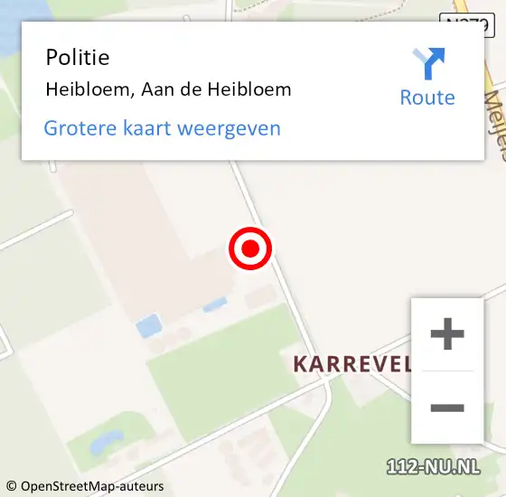 Locatie op kaart van de 112 melding: Politie Heibloem, Aan de Heibloem op 26 mei 2023 08:23