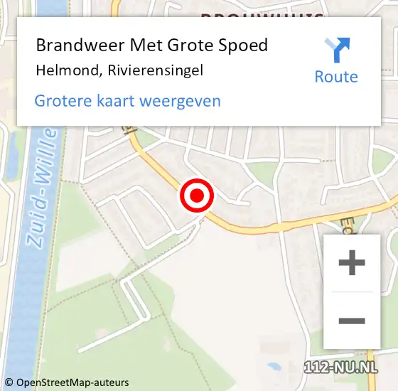 Locatie op kaart van de 112 melding: Brandweer Met Grote Spoed Naar Helmond, Rivierensingel op 26 mei 2023 08:48
