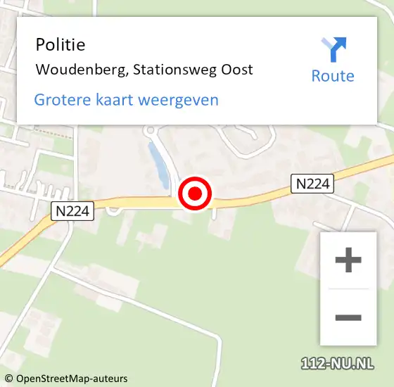 Locatie op kaart van de 112 melding: Politie Woudenberg, Stationsweg Oost op 26 mei 2023 08:52