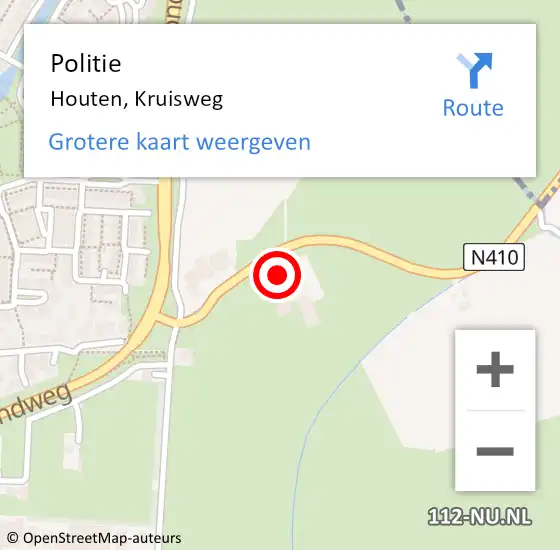 Locatie op kaart van de 112 melding: Politie Houten, Kruisweg op 26 mei 2023 13:45