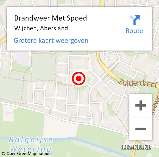 Locatie op kaart van de 112 melding: Brandweer Met Spoed Naar Wijchen, Abersland op 26 mei 2023 13:51