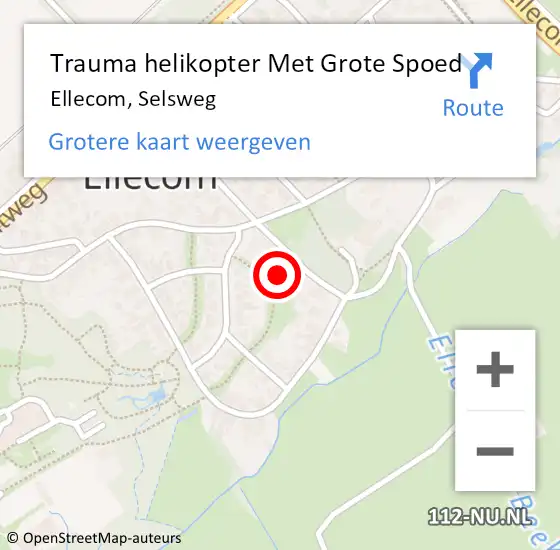 Locatie op kaart van de 112 melding: Trauma helikopter Met Grote Spoed Naar Ellecom, Selsweg op 26 mei 2023 14:33