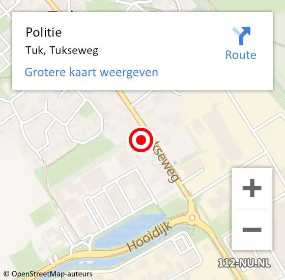 Locatie op kaart van de 112 melding: Politie Tuk, Tukseweg op 26 mei 2023 14:39