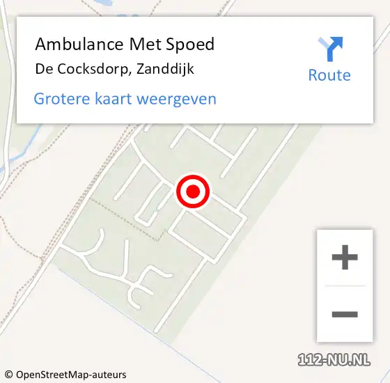 Locatie op kaart van de 112 melding: Ambulance Met Spoed Naar De Cocksdorp, Zanddijk op 26 mei 2023 16:24