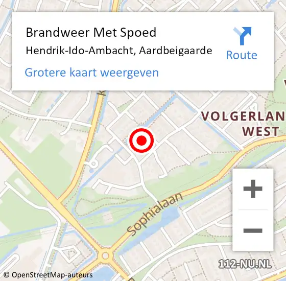 Locatie op kaart van de 112 melding: Brandweer Met Spoed Naar Hendrik-Ido-Ambacht, Aardbeigaarde op 26 mei 2023 17:51