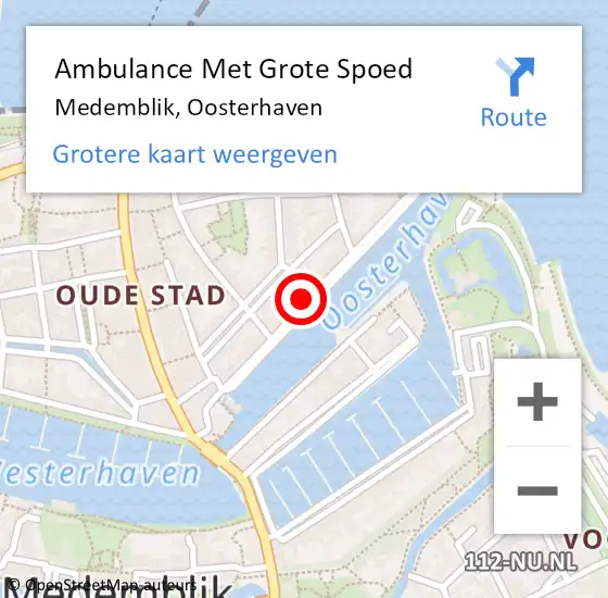 Locatie op kaart van de 112 melding: Ambulance Met Grote Spoed Naar Medemblik, Oosterhaven op 26 mei 2023 18:09