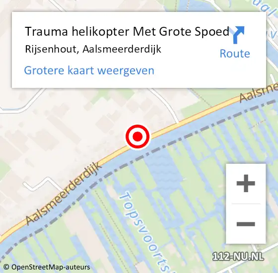 Locatie op kaart van de 112 melding: Trauma helikopter Met Grote Spoed Naar Rijsenhout, Aalsmeerderdijk op 26 mei 2023 19:23