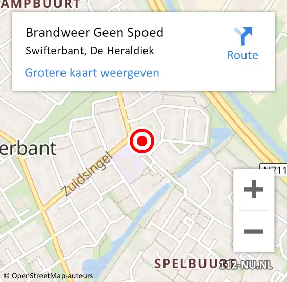 Locatie op kaart van de 112 melding: Brandweer Geen Spoed Naar Swifterbant, De Heraldiek op 26 mei 2023 19:49
