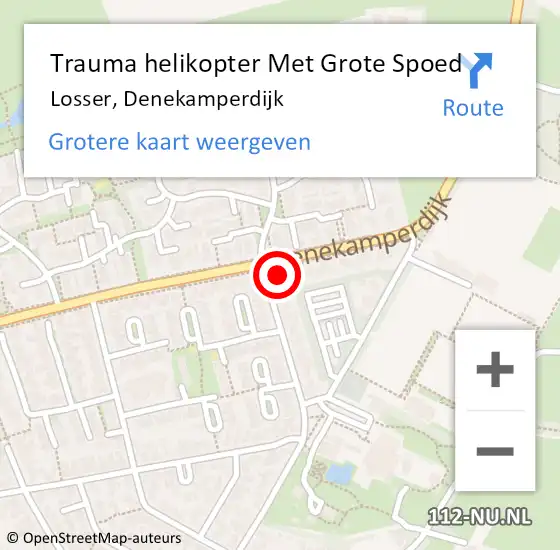 Locatie op kaart van de 112 melding: Trauma helikopter Met Grote Spoed Naar Losser, Denekamperdijk op 27 mei 2023 01:03