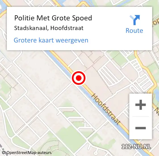 Locatie op kaart van de 112 melding: Politie Met Grote Spoed Naar Stadskanaal, Hoofdstraat op 27 mei 2023 11:26