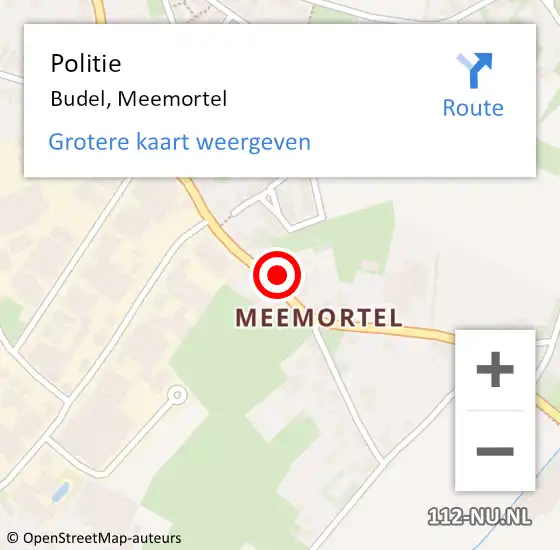 Locatie op kaart van de 112 melding: Politie Budel, Meemortel op 27 mei 2023 11:45