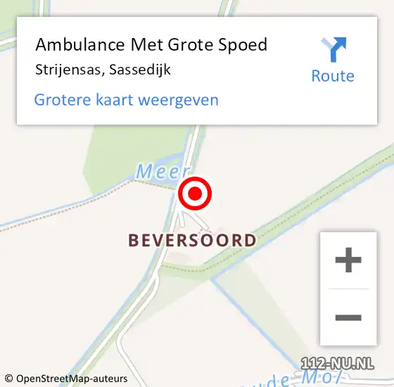Locatie op kaart van de 112 melding: Ambulance Met Grote Spoed Naar Strijensas, Sassedijk op 27 mei 2023 11:50