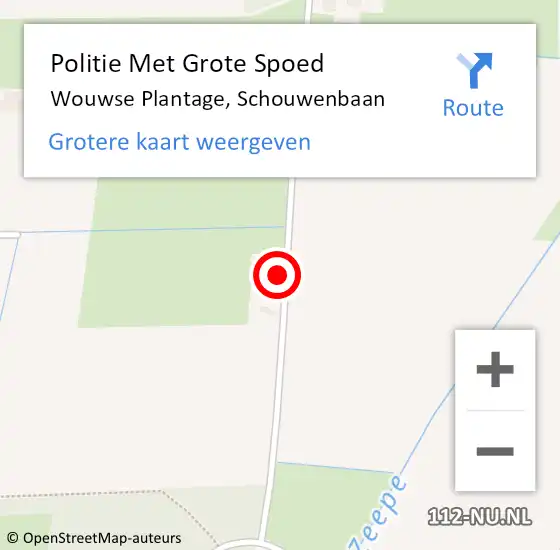 Locatie op kaart van de 112 melding: Politie Met Grote Spoed Naar Wouwse Plantage, Schouwenbaan op 27 mei 2023 15:42