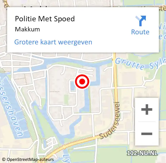 Locatie op kaart van de 112 melding: Politie Met Spoed Naar Makkum op 27 mei 2023 15:56