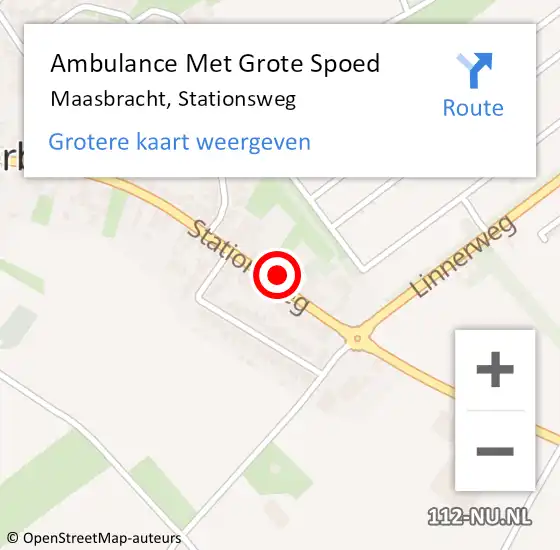 Locatie op kaart van de 112 melding: Ambulance Met Grote Spoed Naar Maasbracht, Stationsweg op 27 mei 2023 20:12