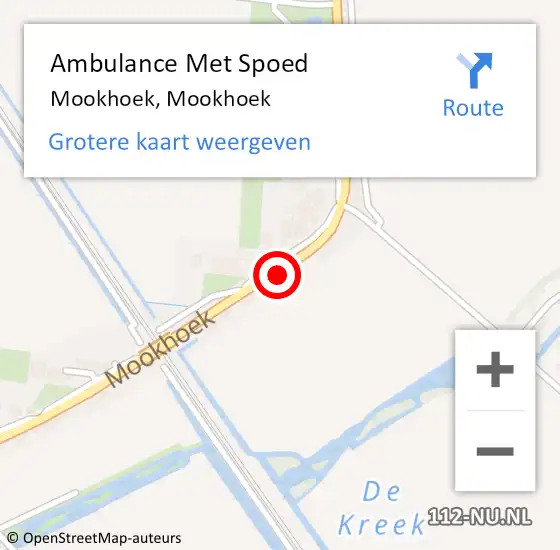 Locatie op kaart van de 112 melding: Ambulance Met Spoed Naar Mookhoek, Mookhoek op 27 mei 2023 20:56