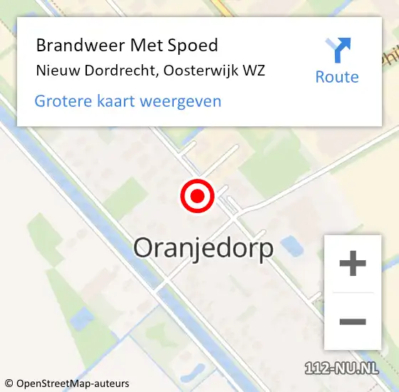 Locatie op kaart van de 112 melding: Brandweer Met Spoed Naar Nieuw Dordrecht, Oosterwijk WZ op 27 mei 2023 21:21