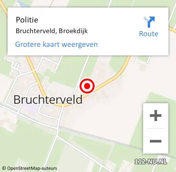 Locatie op kaart van de 112 melding: Politie Bruchterveld, Broekdijk op 27 mei 2023 21:21