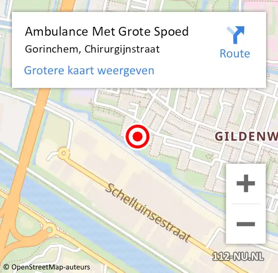 Locatie op kaart van de 112 melding: Ambulance Met Grote Spoed Naar Gorinchem, Chirurgijnstraat op 28 mei 2023 01:31