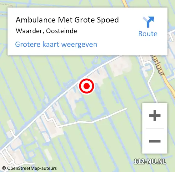 Locatie op kaart van de 112 melding: Ambulance Met Grote Spoed Naar Waarder, Oosteinde op 28 mei 2023 05:33