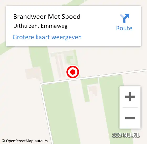 Locatie op kaart van de 112 melding: Brandweer Met Spoed Naar Uithuizen, Emmaweg op 28 mei 2023 08:20