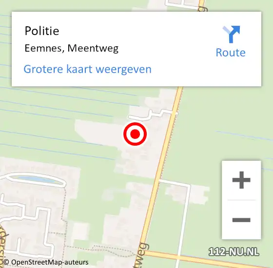 Locatie op kaart van de 112 melding: Politie Eemnes, Meentweg op 28 mei 2023 12:50