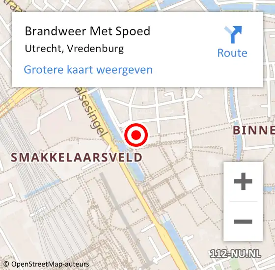 Locatie op kaart van de 112 melding: Brandweer Met Spoed Naar Utrecht, Vredenburg op 28 mei 2023 16:01