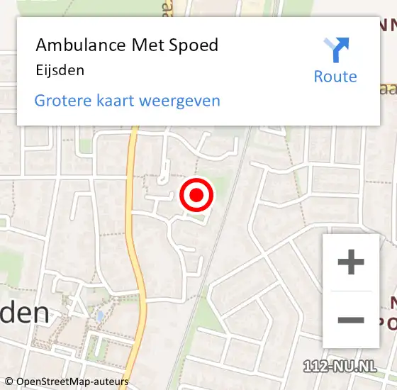 Locatie op kaart van de 112 melding: Ambulance Met Spoed Naar Eijsden op 28 mei 2023 16:02