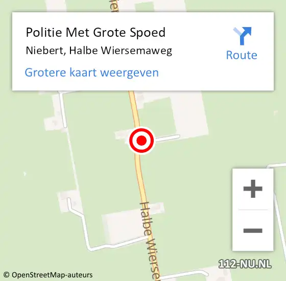 Locatie op kaart van de 112 melding: Politie Met Grote Spoed Naar Niebert, Halbe Wiersemaweg op 28 mei 2023 17:03
