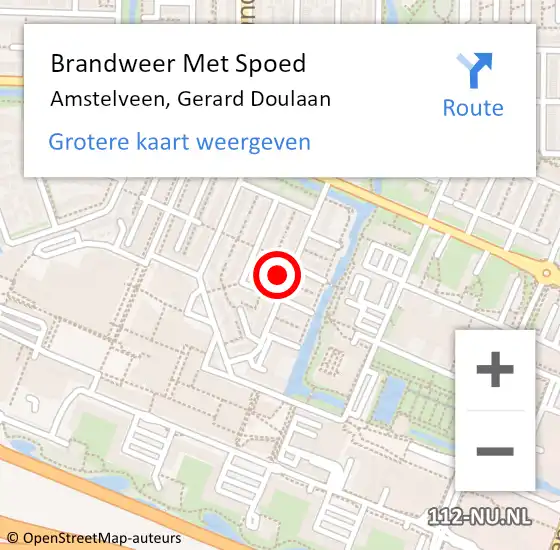 Locatie op kaart van de 112 melding: Brandweer Met Spoed Naar Amstelveen, Gerard Doulaan op 28 mei 2023 21:55