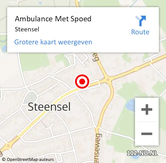 Locatie op kaart van de 112 melding: Ambulance Met Spoed Naar Steensel op 29 mei 2023 02:36