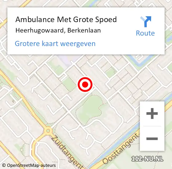 Locatie op kaart van de 112 melding: Ambulance Met Grote Spoed Naar Heerhugowaard, Berkenlaan op 29 mei 2023 09:21