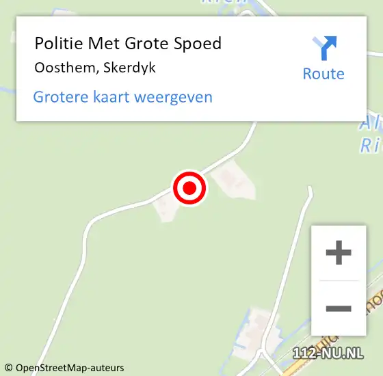 Locatie op kaart van de 112 melding: Politie Met Grote Spoed Naar Oosthem, Skerdyk op 29 mei 2023 10:28