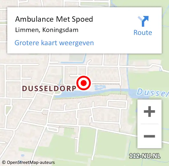 Locatie op kaart van de 112 melding: Ambulance Met Spoed Naar Limmen, Koningsdam op 29 mei 2023 11:57