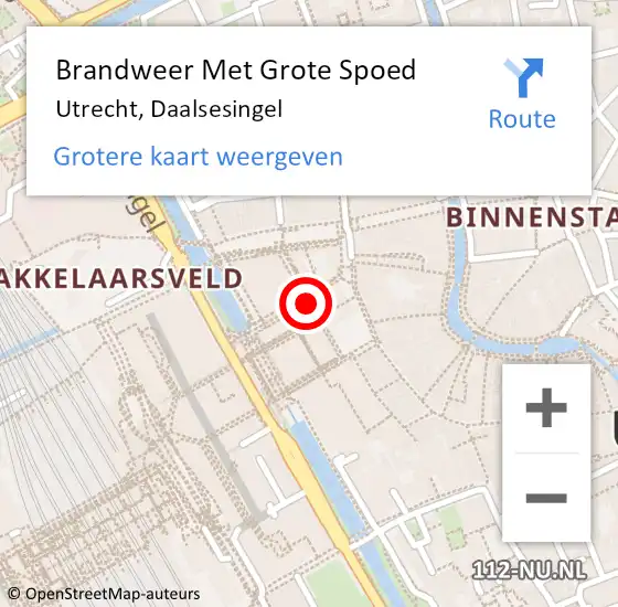 Locatie op kaart van de 112 melding: Brandweer Met Grote Spoed Naar Utrecht, Daalsesingel op 29 mei 2023 12:48