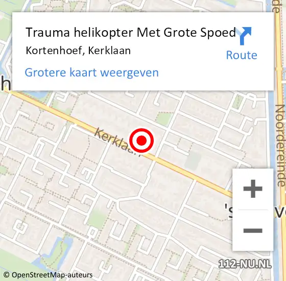 Locatie op kaart van de 112 melding: Trauma helikopter Met Grote Spoed Naar Kortenhoef, Kerklaan op 29 mei 2023 14:01